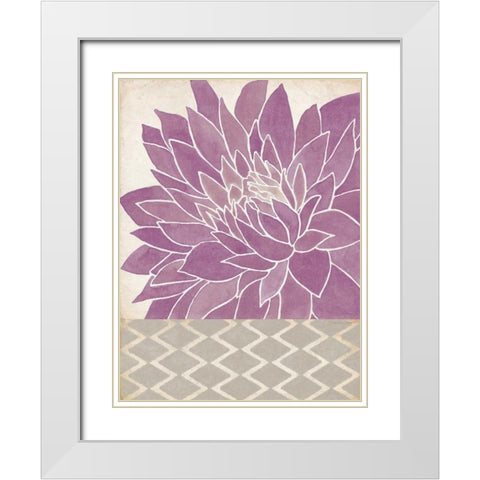 Dahlia Orchid I White Modern Wood Framed Art Print with Double Matting by Marrott, Stephanie