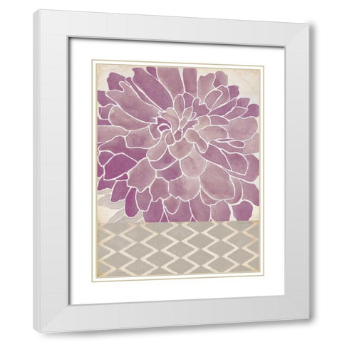 Dahlia Orchid II White Modern Wood Framed Art Print with Double Matting by Marrott, Stephanie