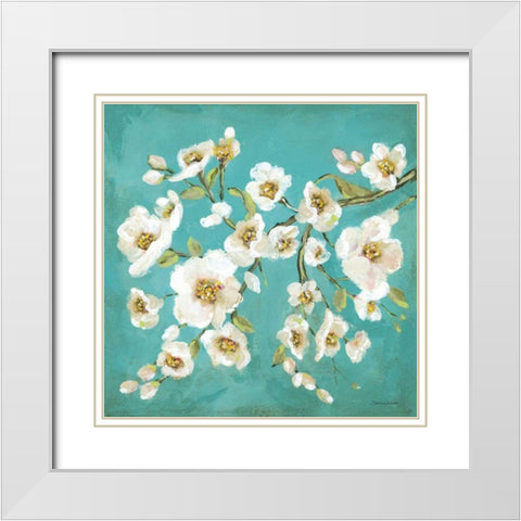 Spring Blossoms II White Modern Wood Framed Art Print with Double Matting by Marrott, Stephanie