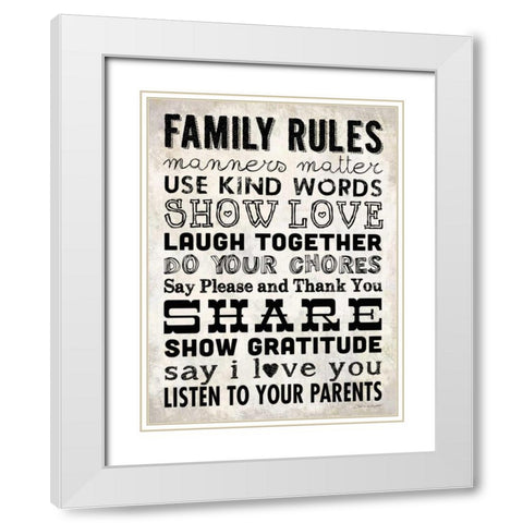 Family Rules - Cream II White Modern Wood Framed Art Print with Double Matting by Marrott, Stephanie