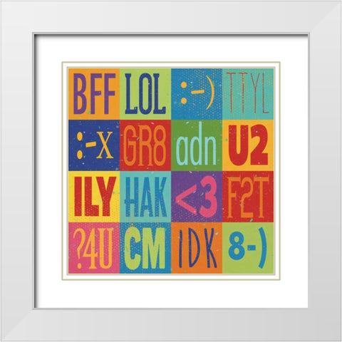 Text Talk White Modern Wood Framed Art Print with Double Matting by Marrott, Stephanie