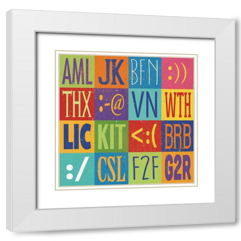 Text Talk II White Modern Wood Framed Art Print with Double Matting by Marrott, Stephanie
