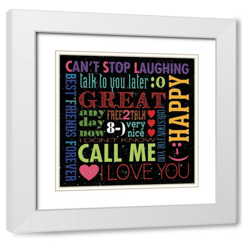Text Slang White Modern Wood Framed Art Print with Double Matting by Marrott, Stephanie