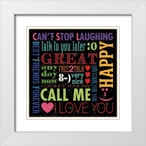 Text Slang White Modern Wood Framed Art Print with Double Matting by Marrott, Stephanie