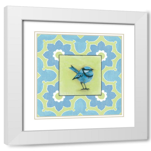 Blue Boy in Green White Modern Wood Framed Art Print with Double Matting by Marrott, Stephanie