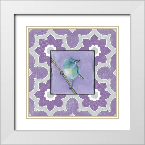 Feeling Fancy in Purple White Modern Wood Framed Art Print with Double Matting by Marrott, Stephanie