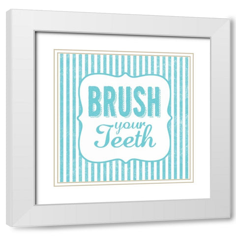 Brush White Modern Wood Framed Art Print with Double Matting by Marrott, Stephanie
