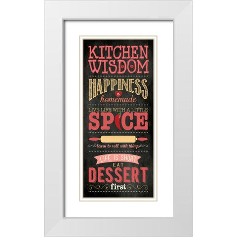 Kitchen Wisdom - Black White Modern Wood Framed Art Print with Double Matting by Marrott, Stephanie