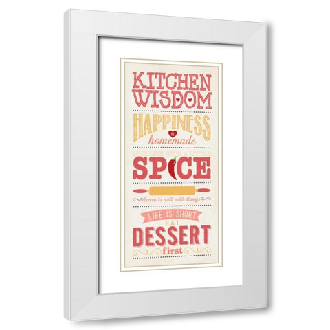 Kitchen Wisdom - White White Modern Wood Framed Art Print with Double Matting by Marrott, Stephanie