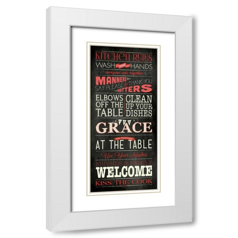 Kitchen Rules - Black White Modern Wood Framed Art Print with Double Matting by Marrott, Stephanie