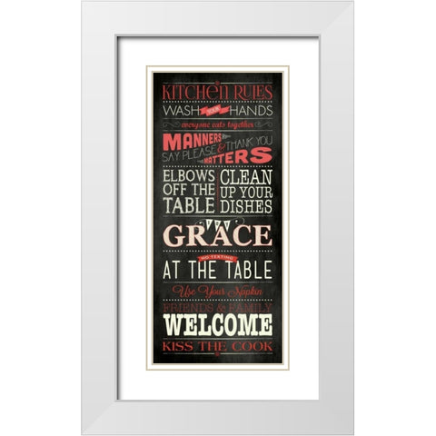 Kitchen Rules - Black White Modern Wood Framed Art Print with Double Matting by Marrott, Stephanie
