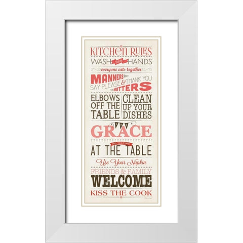 Kitchen Rules - White White Modern Wood Framed Art Print with Double Matting by Marrott, Stephanie