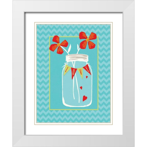 Love Jar White Modern Wood Framed Art Print with Double Matting by Marrott, Stephanie