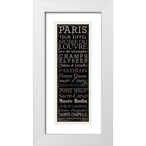 Tour Eiffel White Modern Wood Framed Art Print with Double Matting by Marrott, Stephanie
