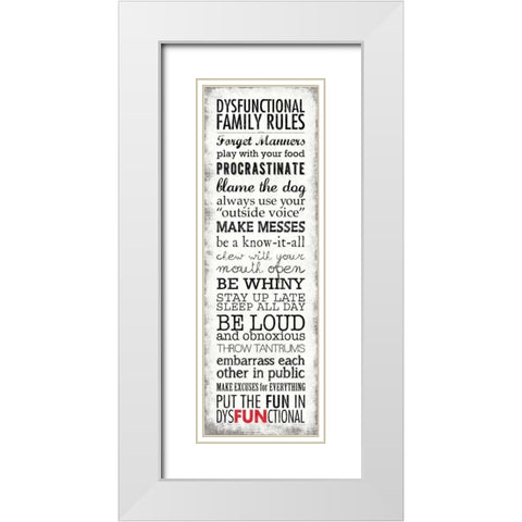 Dysfunctional Family White Modern Wood Framed Art Print with Double Matting by Marrott, Stephanie