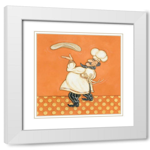 Pizza Chef White Modern Wood Framed Art Print with Double Matting by Marrott, Stephanie