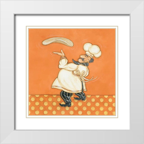 Pizza Chef White Modern Wood Framed Art Print with Double Matting by Marrott, Stephanie