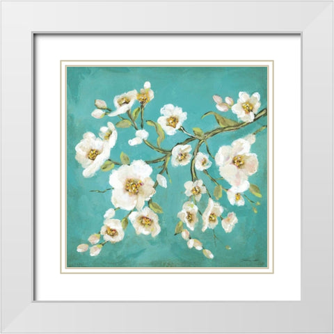 Spring Blossoms II White Modern Wood Framed Art Print with Double Matting by Marrott, Stephanie