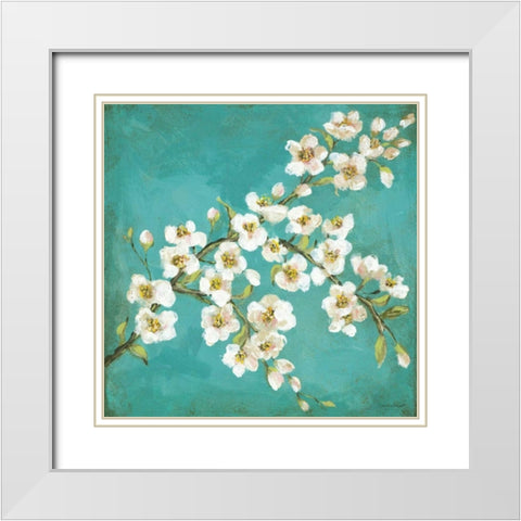 Spring Blossoms I White Modern Wood Framed Art Print with Double Matting by Marrott, Stephanie
