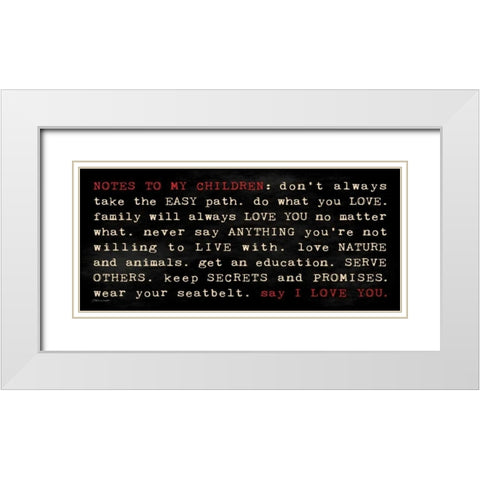 Notes I White Modern Wood Framed Art Print with Double Matting by Marrott, Stephanie