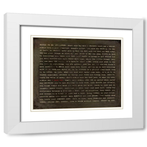 Notes IV White Modern Wood Framed Art Print with Double Matting by Marrott, Stephanie