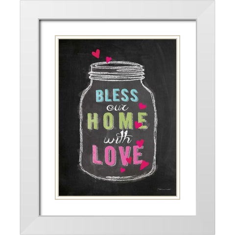 Bless Our Home White Modern Wood Framed Art Print with Double Matting by Marrott, Stephanie