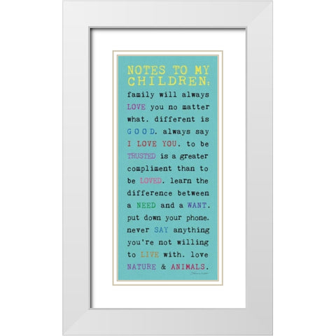 Notes to Children I White Modern Wood Framed Art Print with Double Matting by Marrott, Stephanie