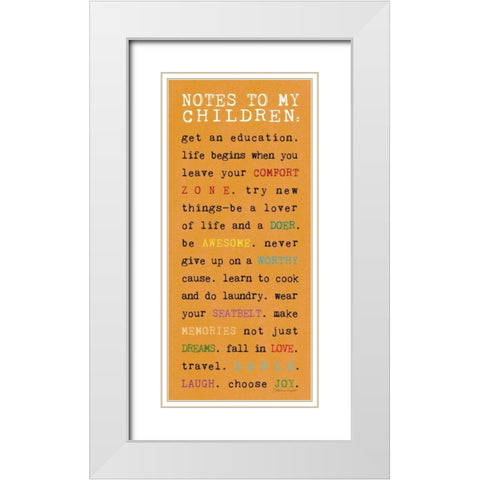 Notes to Children II White Modern Wood Framed Art Print with Double Matting by Marrott, Stephanie