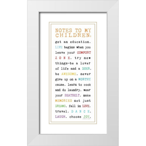 Notes to Children V White Modern Wood Framed Art Print with Double Matting by Marrott, Stephanie
