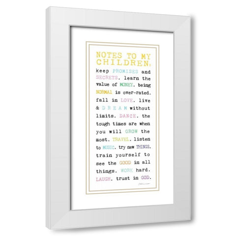 Notes to Children VII White Modern Wood Framed Art Print with Double Matting by Marrott, Stephanie