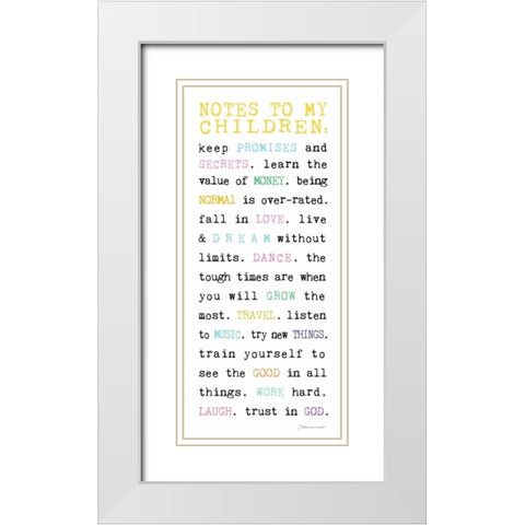 Notes to Children VII White Modern Wood Framed Art Print with Double Matting by Marrott, Stephanie