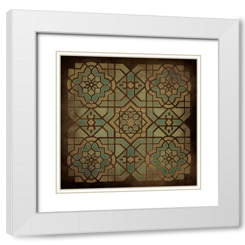 Tile Design II White Modern Wood Framed Art Print with Double Matting by Marrott, Stephanie