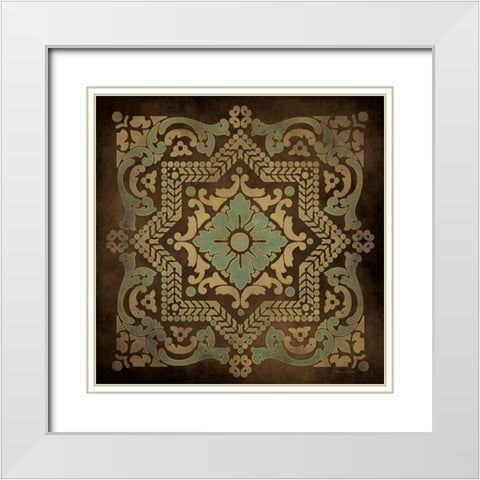Tile Design III White Modern Wood Framed Art Print with Double Matting by Marrott, Stephanie