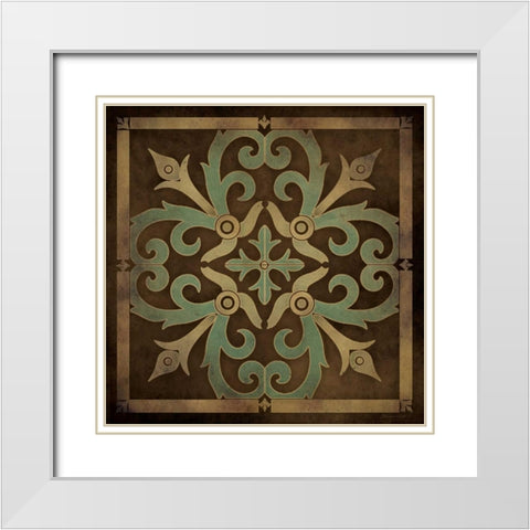 Tile Design IV White Modern Wood Framed Art Print with Double Matting by Marrott, Stephanie
