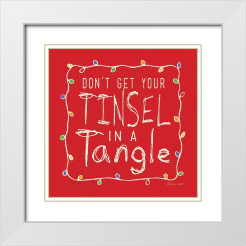 Tinsel White Modern Wood Framed Art Print with Double Matting by Marrott, Stephanie