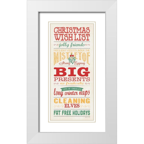 Wish List White Modern Wood Framed Art Print with Double Matting by Marrott, Stephanie