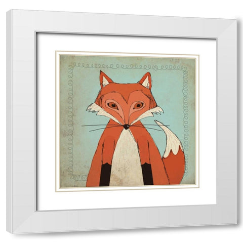 Fox White Modern Wood Framed Art Print with Double Matting by Marrott, Stephanie