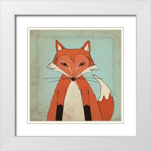 Fox White Modern Wood Framed Art Print with Double Matting by Marrott, Stephanie