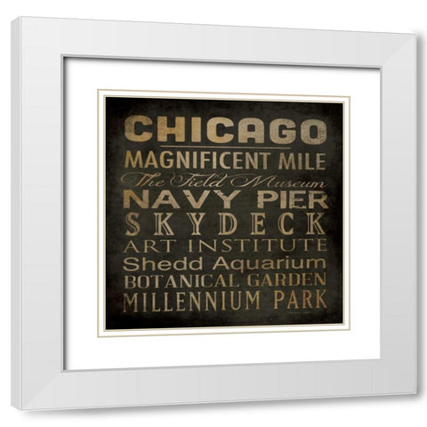 Chicago White Modern Wood Framed Art Print with Double Matting by Marrott, Stephanie