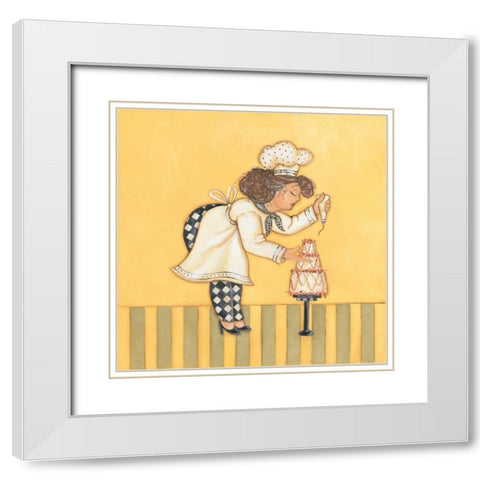 Pastry Chef White Modern Wood Framed Art Print with Double Matting by Marrott, Stephanie