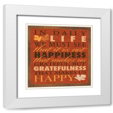Grateful White Modern Wood Framed Art Print with Double Matting by Marrott, Stephanie