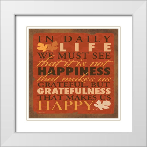 Grateful White Modern Wood Framed Art Print with Double Matting by Marrott, Stephanie