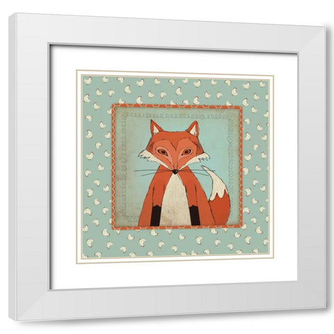 Fox in Frame White Modern Wood Framed Art Print with Double Matting by Marrott, Stephanie
