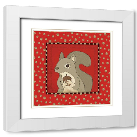 Squirrel in Frame White Modern Wood Framed Art Print with Double Matting by Marrott, Stephanie