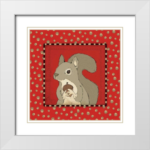 Squirrel in Frame White Modern Wood Framed Art Print with Double Matting by Marrott, Stephanie