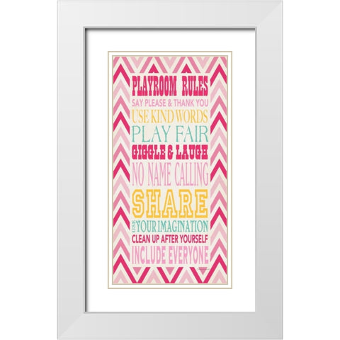 Playroom Girl I White Modern Wood Framed Art Print with Double Matting by Marrott, Stephanie