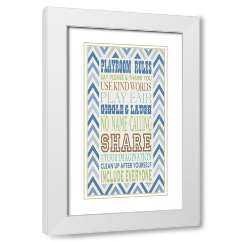 Playroom Boy I White Modern Wood Framed Art Print with Double Matting by Marrott, Stephanie