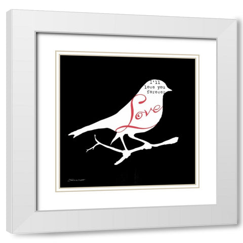 Love White Modern Wood Framed Art Print with Double Matting by Marrott, Stephanie