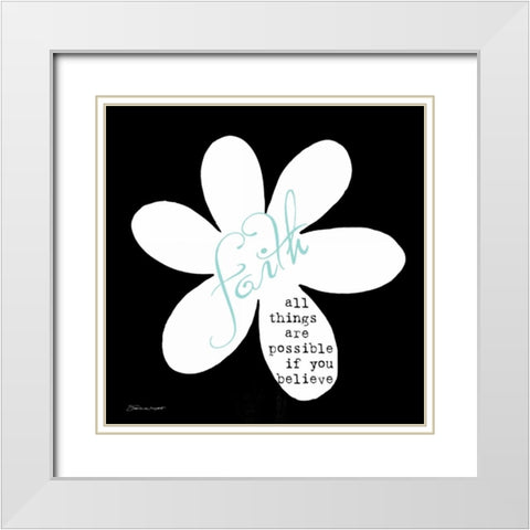 Faith White Modern Wood Framed Art Print with Double Matting by Marrott, Stephanie