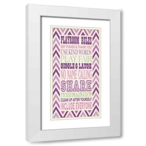 Playroom Girl II White Modern Wood Framed Art Print with Double Matting by Marrott, Stephanie